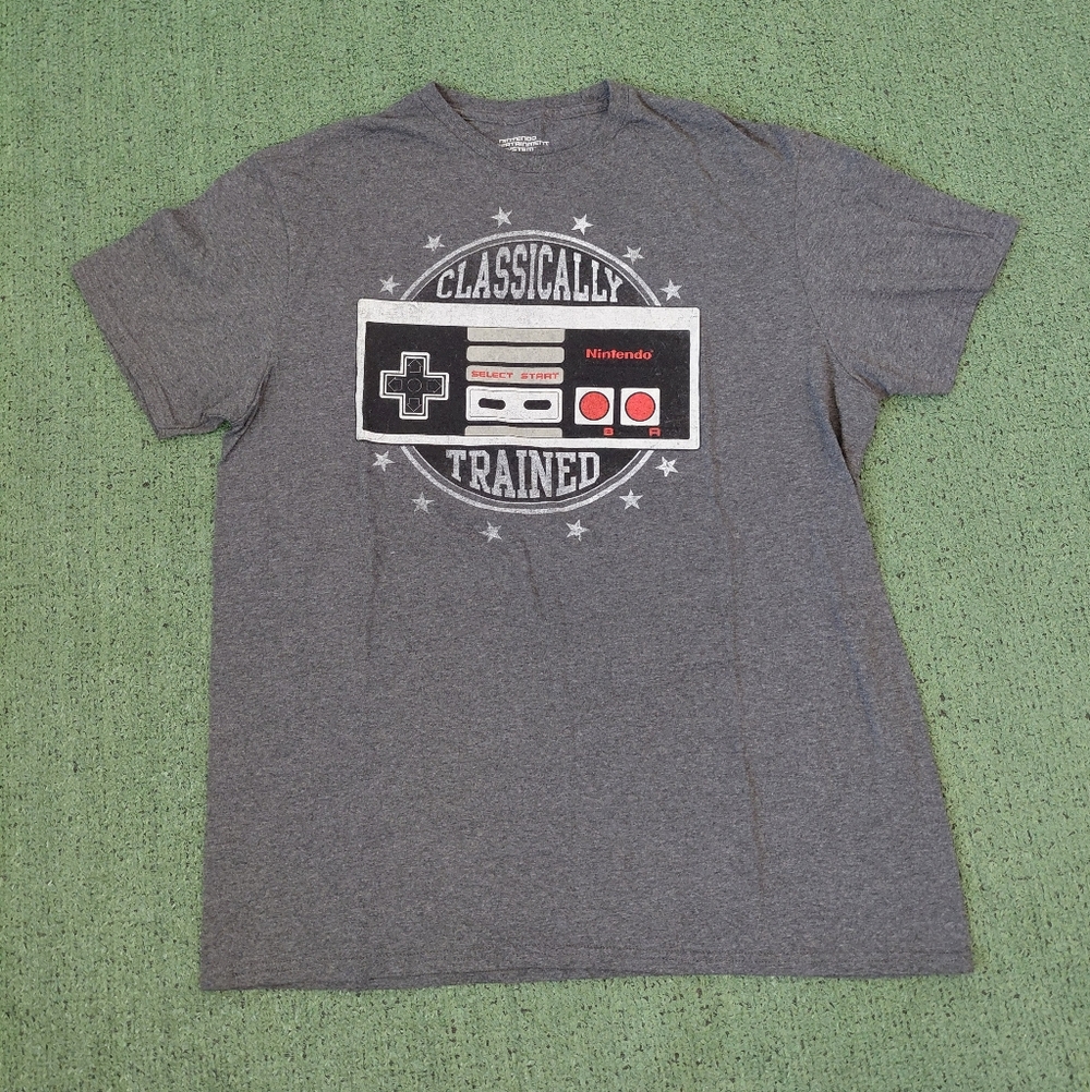 Nintendo Classically Trained Videogame Retro Gray T Shirt Sz Large